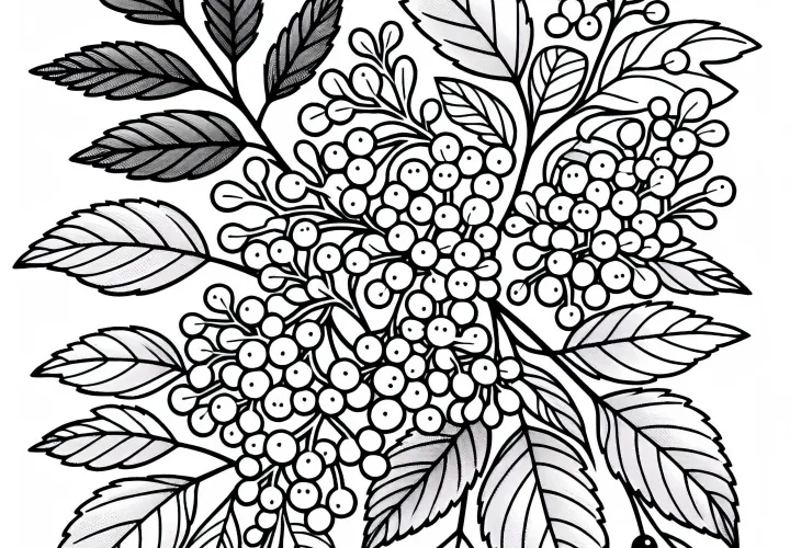 Holunderstrauch Malvorlage für Sträucher kostenlos