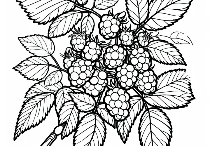 Himbeerstrauch Malvorlage für Sträucher Kostenlos