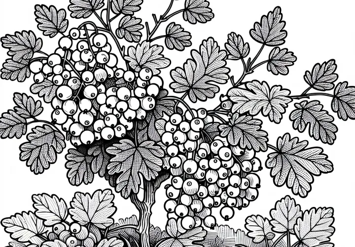 Johannisbeerstrauch Ausmalbild für Sträucher Kostenlos