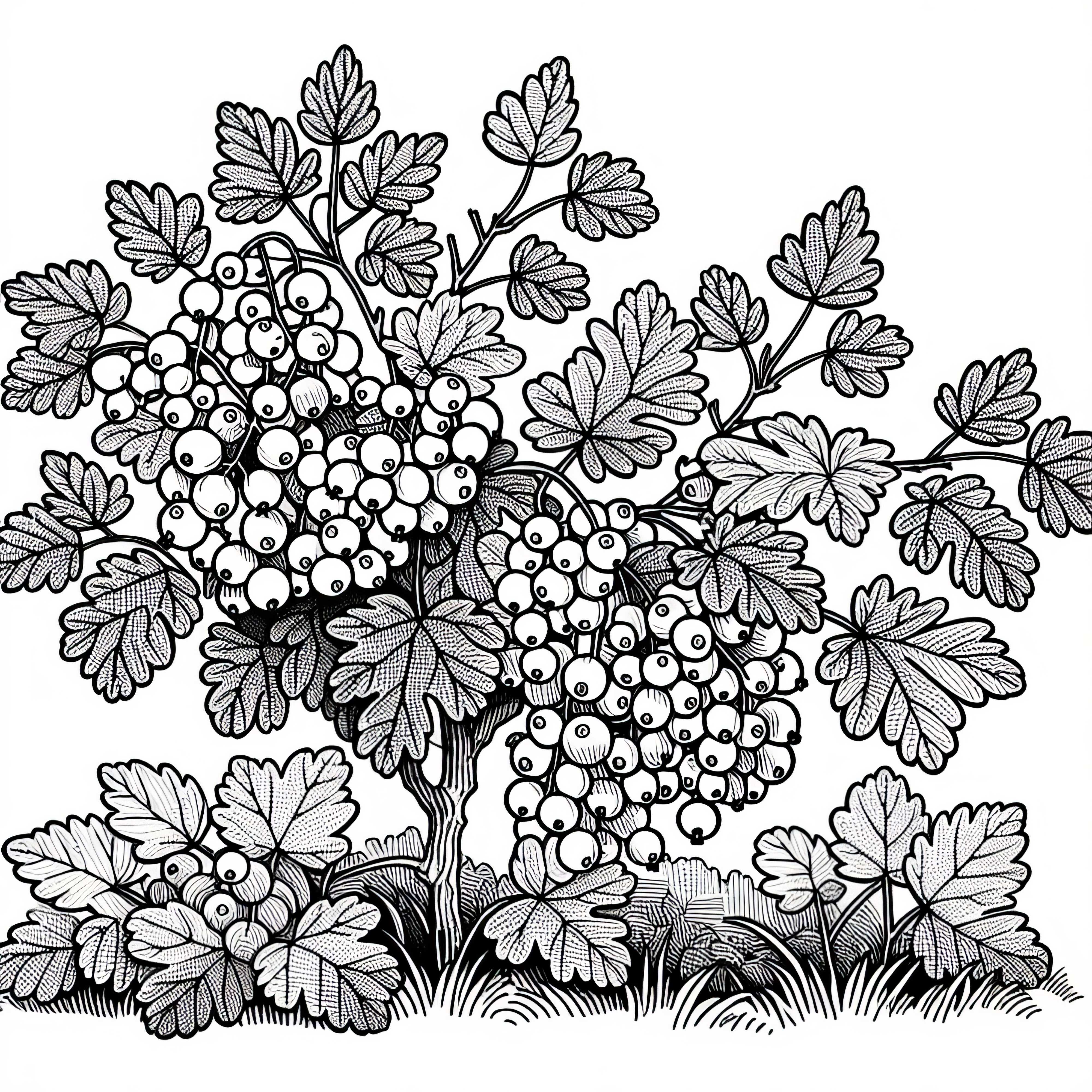 Currant bush coloring page for shrubs Free