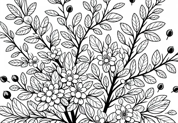 Kornelkirsche Malvorlage für Sträucher – Gratis Download