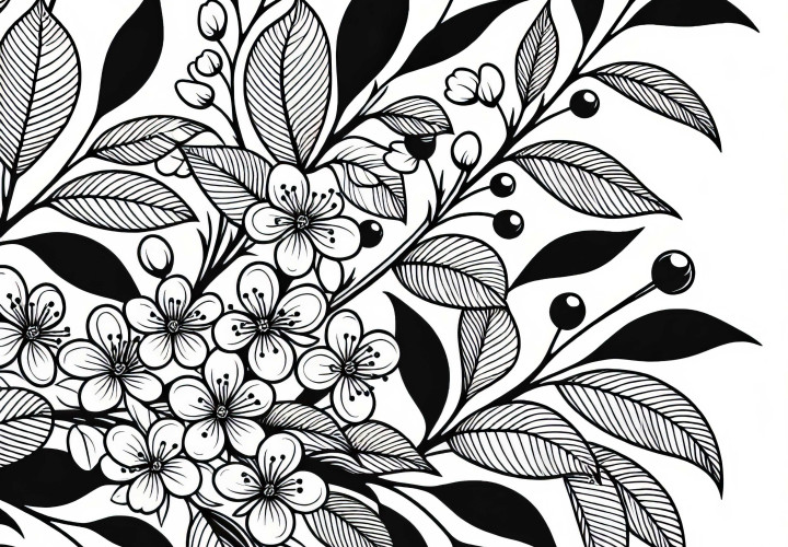 Cherry laurel coloring page for shrubs Free