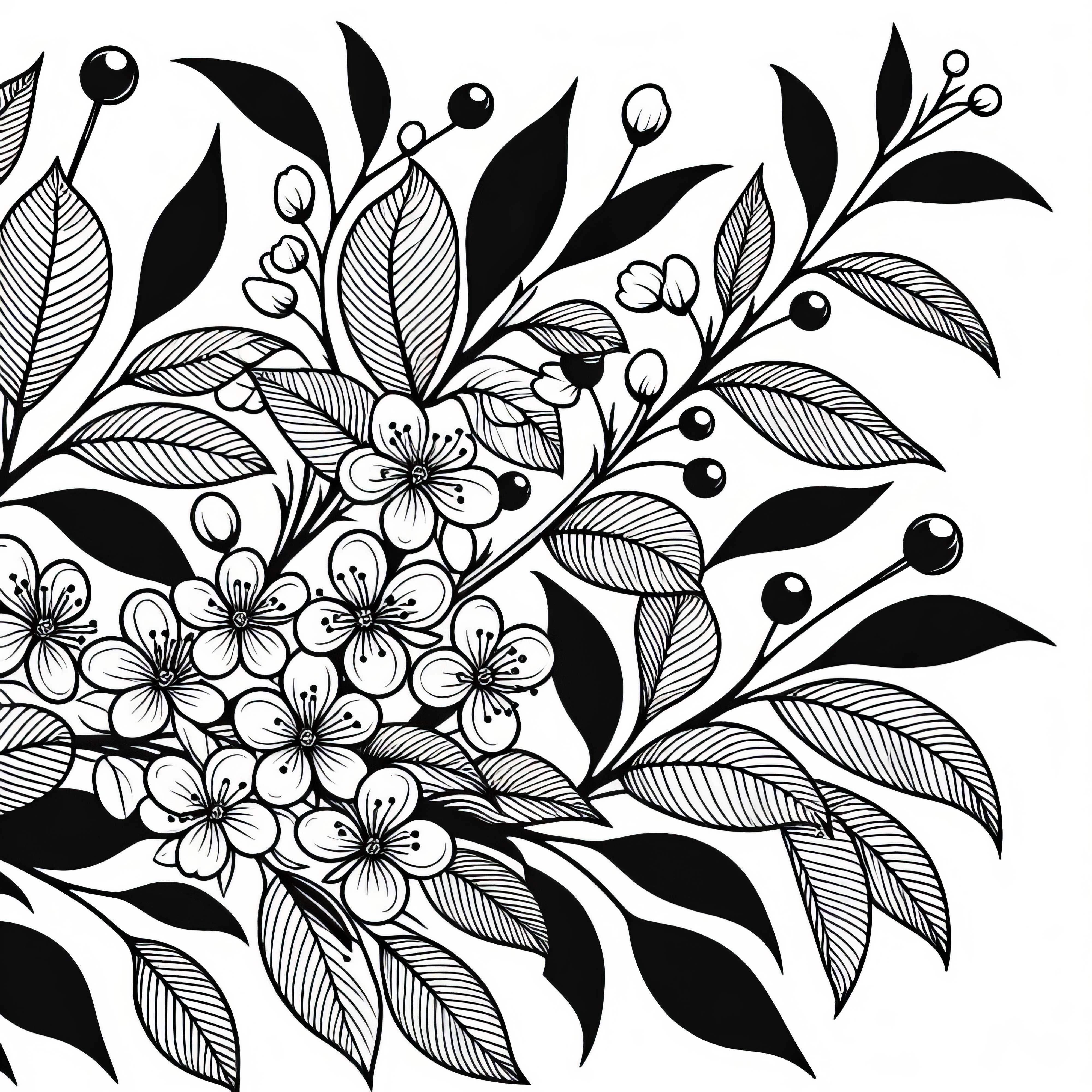 Cherry laurel coloring template for bushes free
