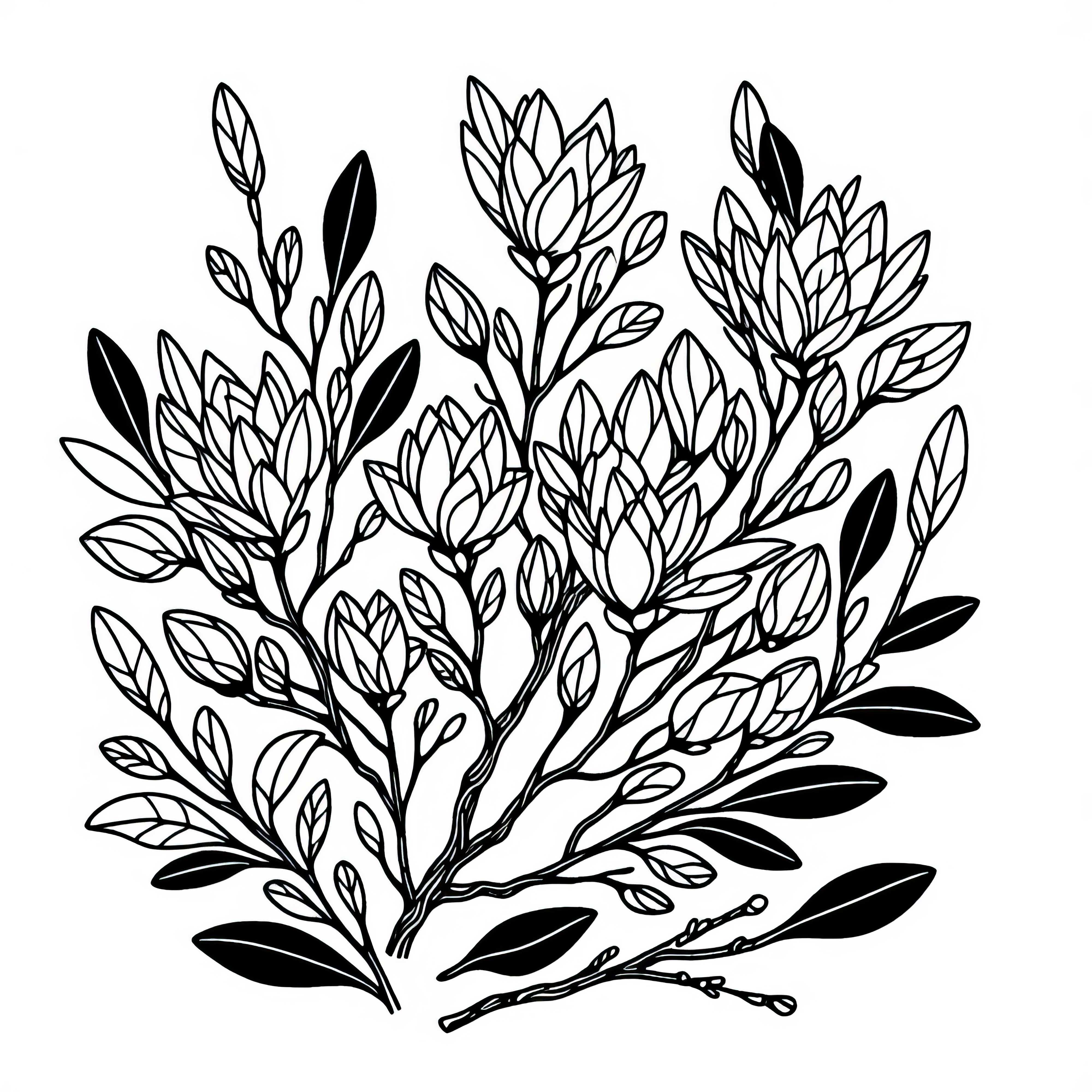 Coloring page of magnolia bushes - Free download offer