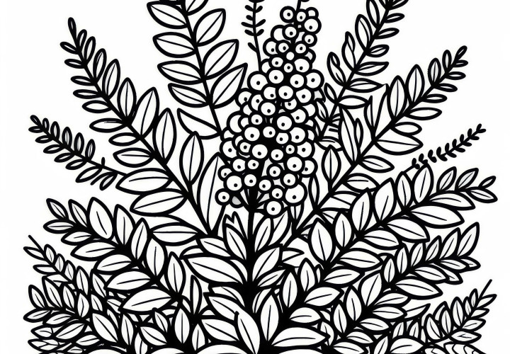 Mahogany Coloring Page: Free to Color Shrubs Mahogany Coloring Page: Shrubs Free to Color