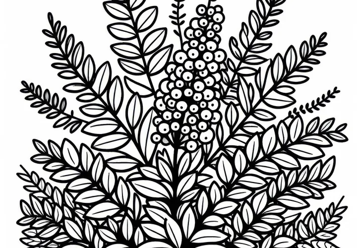 Mahonie Malvorlage: Sträucher Kostenlos Ausmalen