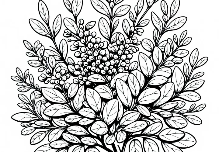 Liguster Malvorlage: Kostenloses Ausmalbild mit Sträuchern