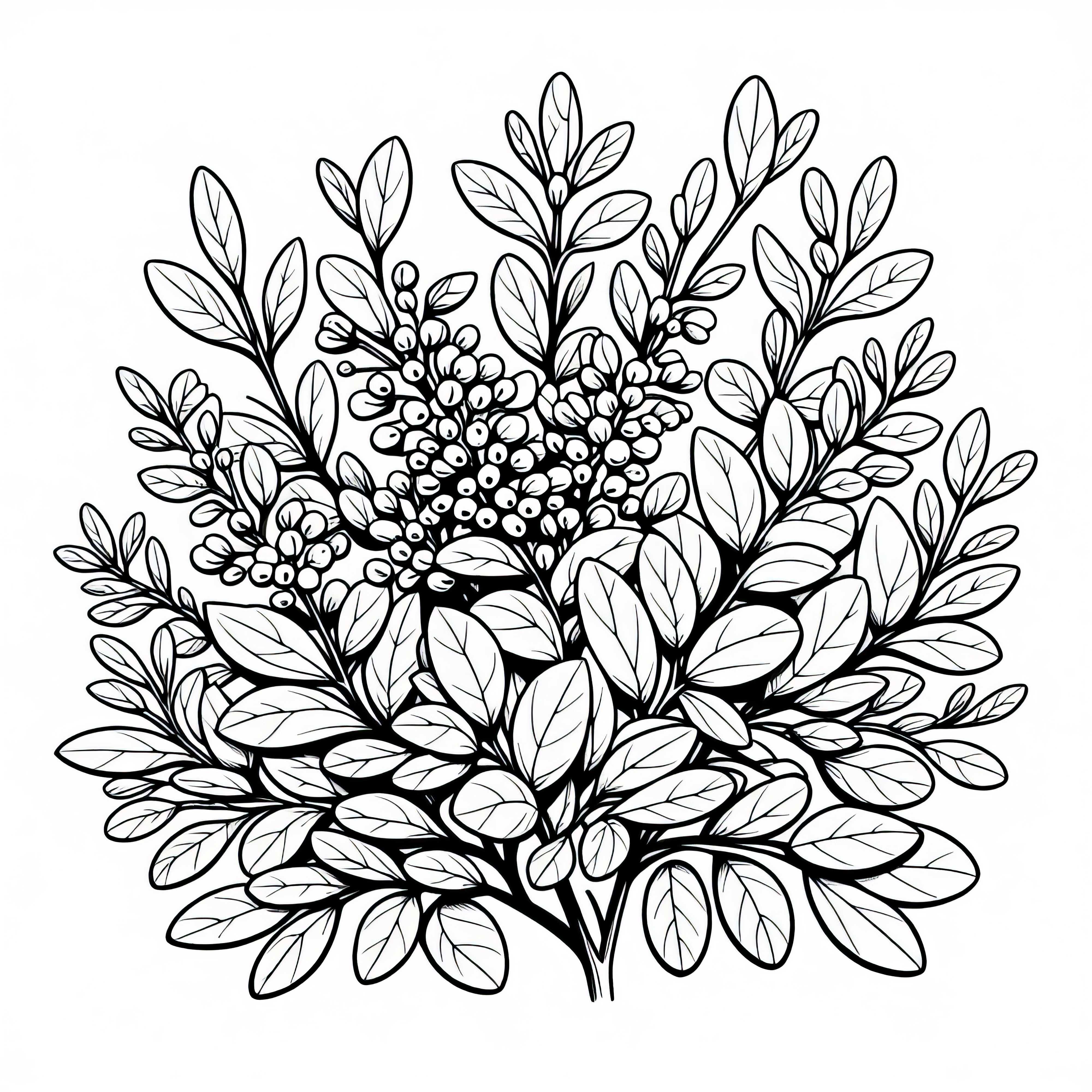 Privet coloring page: Free coloring picture with shrubs