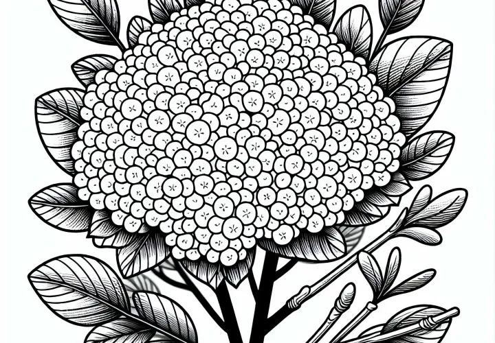 Schneeball Malvorlage - Sträucher Gratis herunterladen