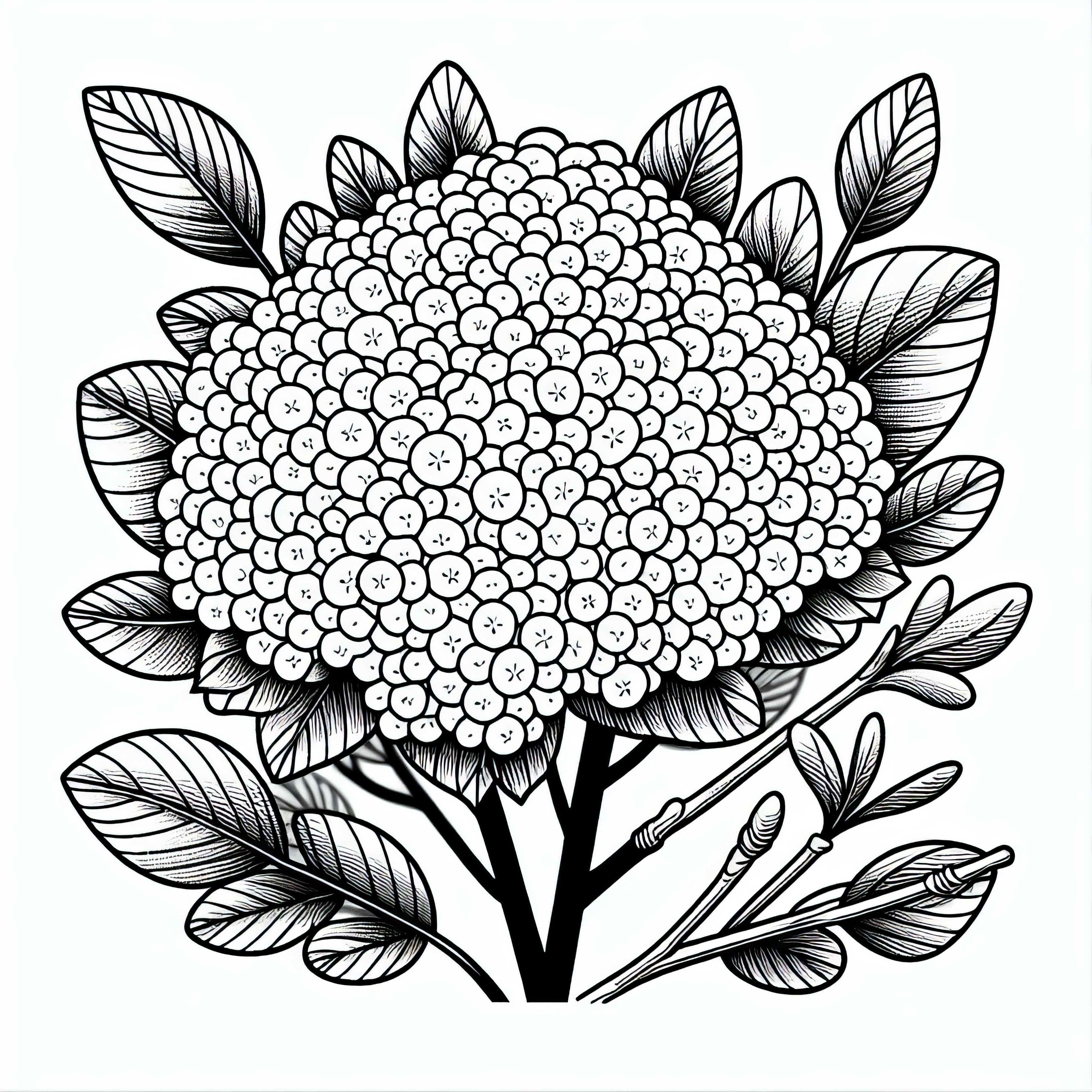 Plantilla para colorear de bola de nieve - Arbustos descarga gratuita