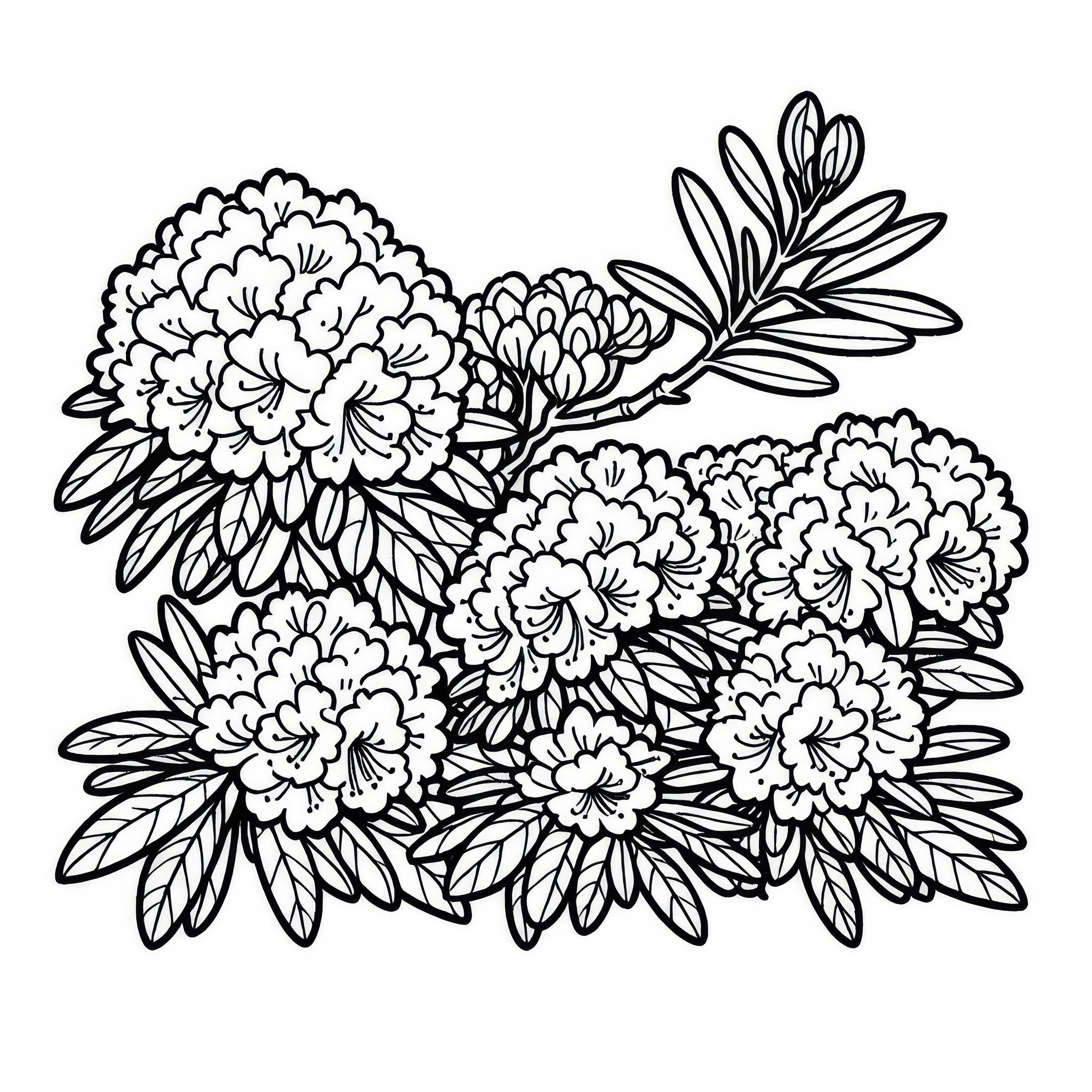 Rhododendron coloring page for shrubs – Free