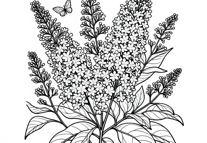 Sommerflieder Malvorlage für Sträucher kostenlos