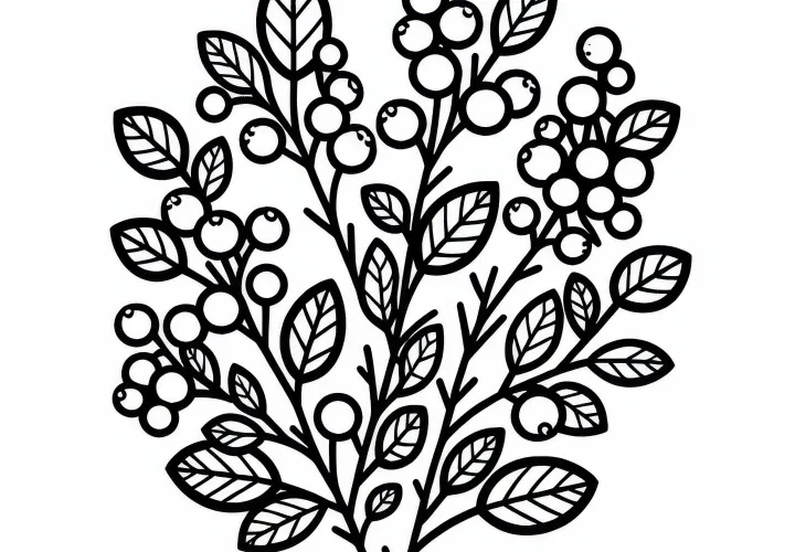 Schneebeere Ausmalbild Sträucher Kostenlos