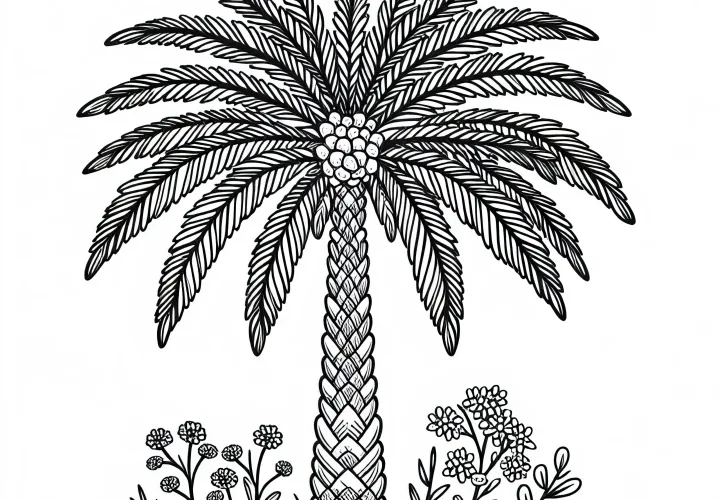 Dattelpalme Phoenix dactylifera Malvorlage Kostenlos