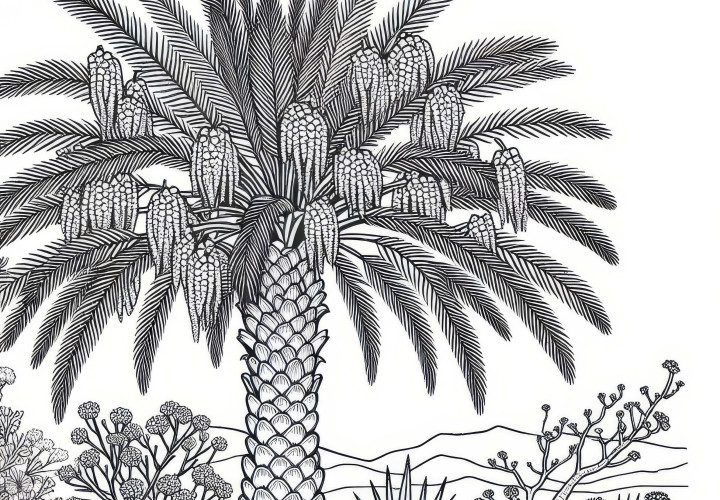 Kanarische Dattelpalme Phoenix Canariensis Ausmalbild Kostenlos Kanarische Dattelpalme Phoenix Canariensis Ausmalbild Kostenlos