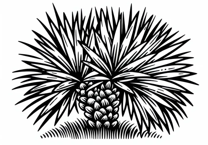 Ausmalbild der Sabalpalme – Sabal Palmetto zum kostenlosen Download