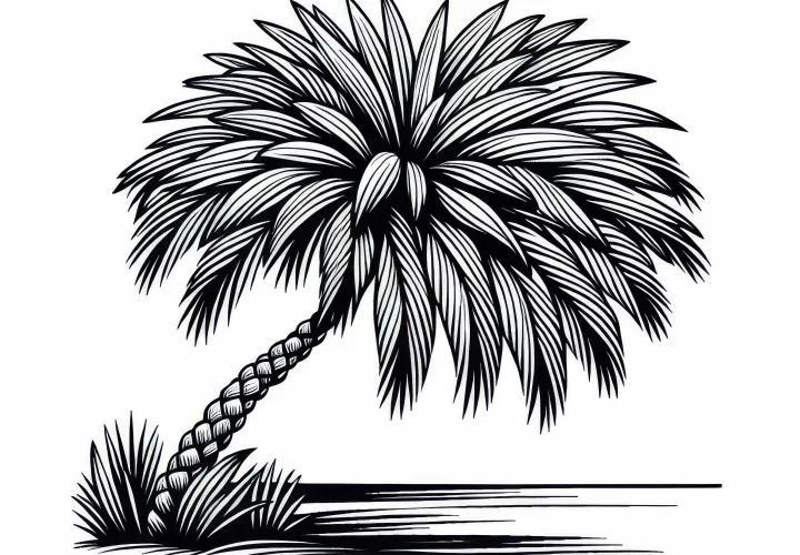 Ausmalbild von der Sägepalme Serenoa Repens – Kostenloser Download