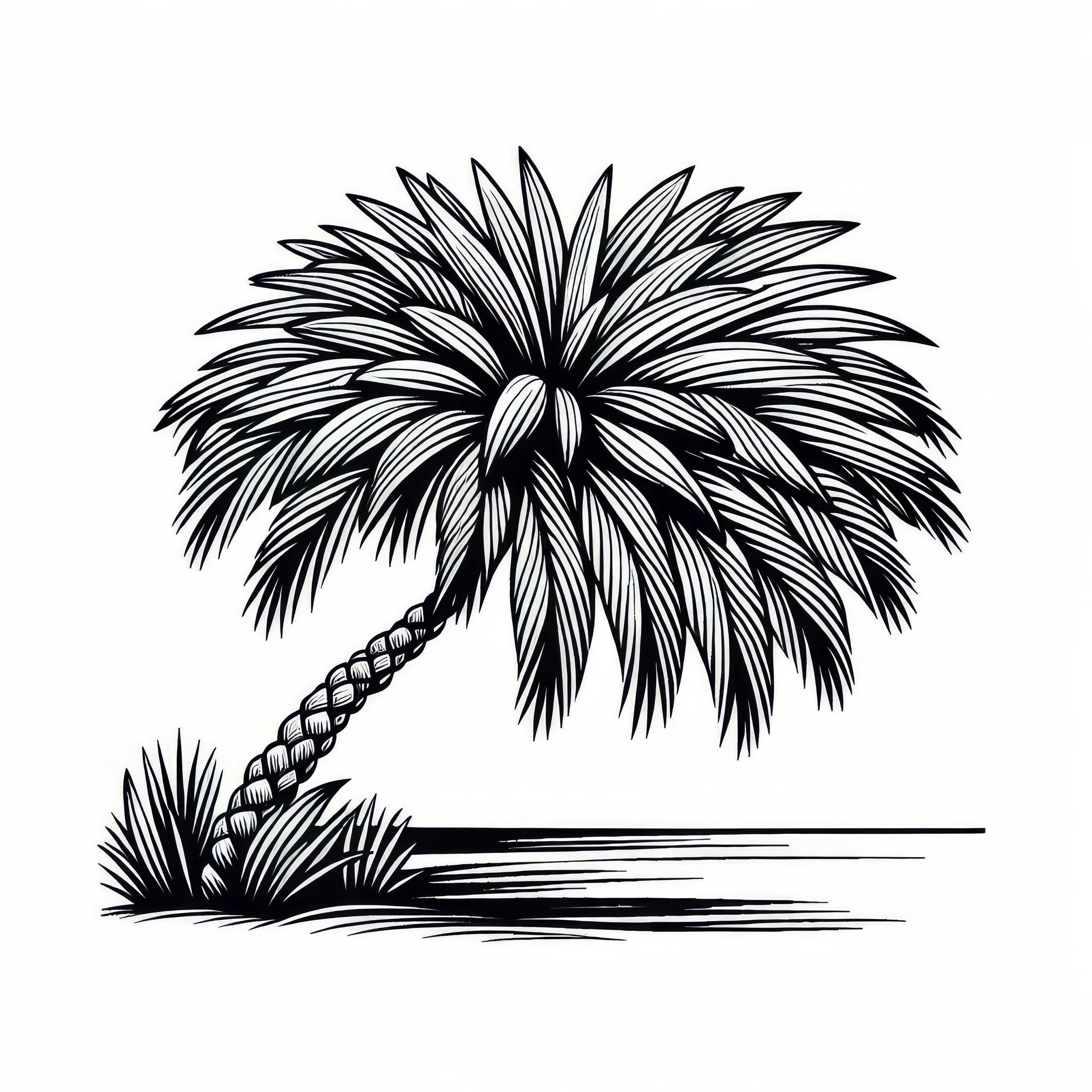 Ausmalbild von der Sägepalme Serenoa Repens – Kostenloser Download