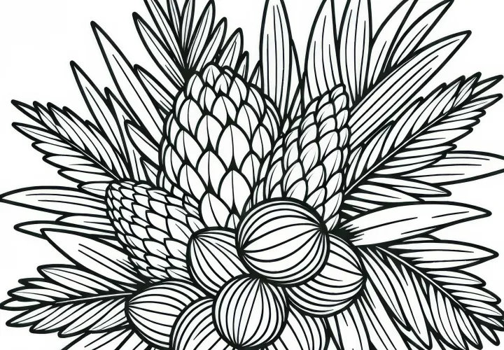 Malvorlage der Salak-Palme (Salacca zalacca) kostenlos herunterladen