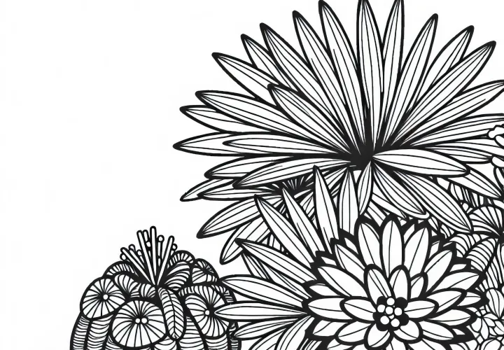 Madagaskarpalme Ausmalbild Kostenlos zum Download