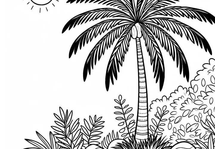 Regenpalme Ravenea Rivularis Ausmalbild Kostenlos