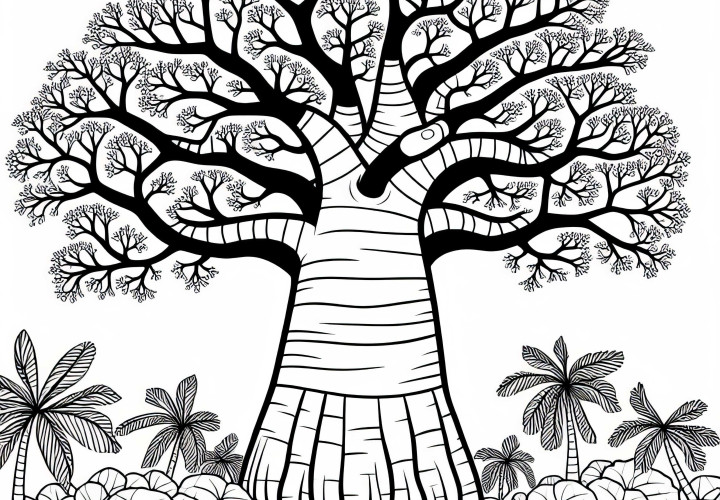 Baobab: Ausmalbild vom Affenbrotbaum Kostenlos Baobab: Ausmalbild vom Affenbrotbaum Kostenlos