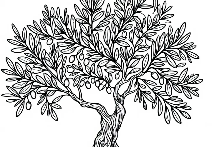 Free Olive Tree Coloring Page