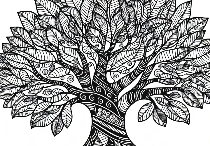 Mahogany tree coloring page free
