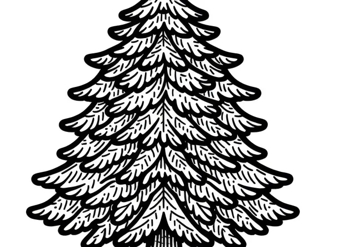 Free Christmas tree coloring page