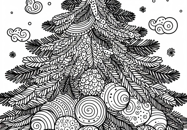 Coloring page of a Blue Cedar - Free motif to color