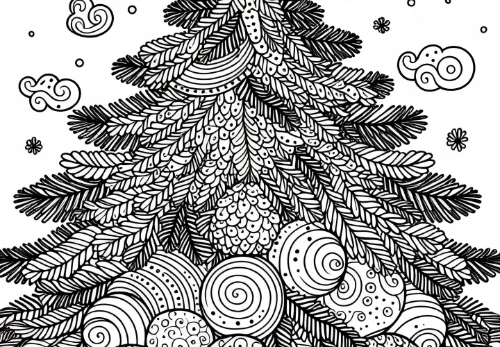 Coloring page of a Blue Cedar - Free motif to color