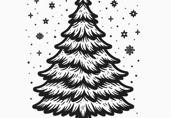 Free coloring page of a hemlock fir