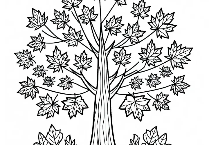 Ausmalbild Ahornbaum Malvorlage Gratis zum Download