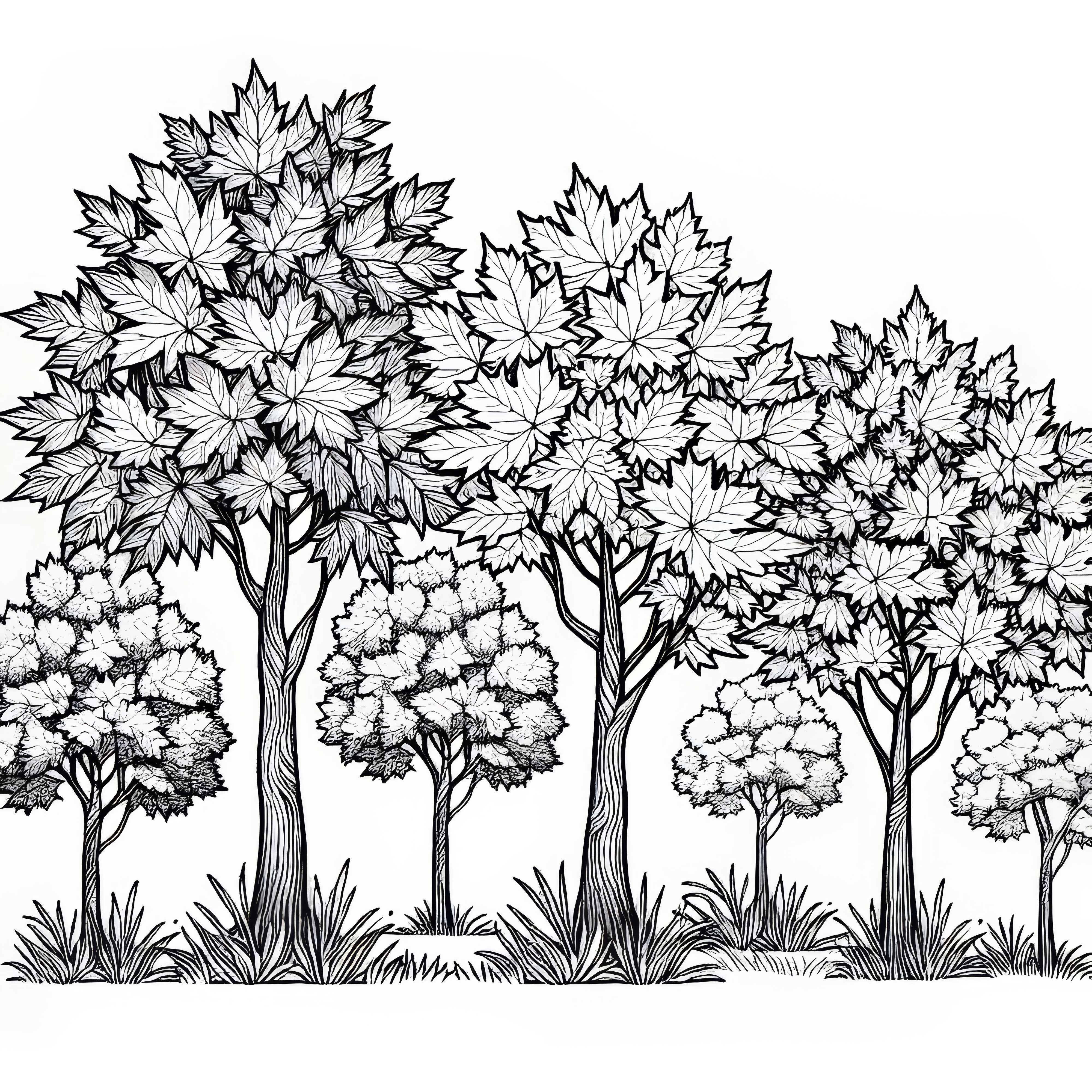 Feuille de coloriage gratuite de plusieurs érables