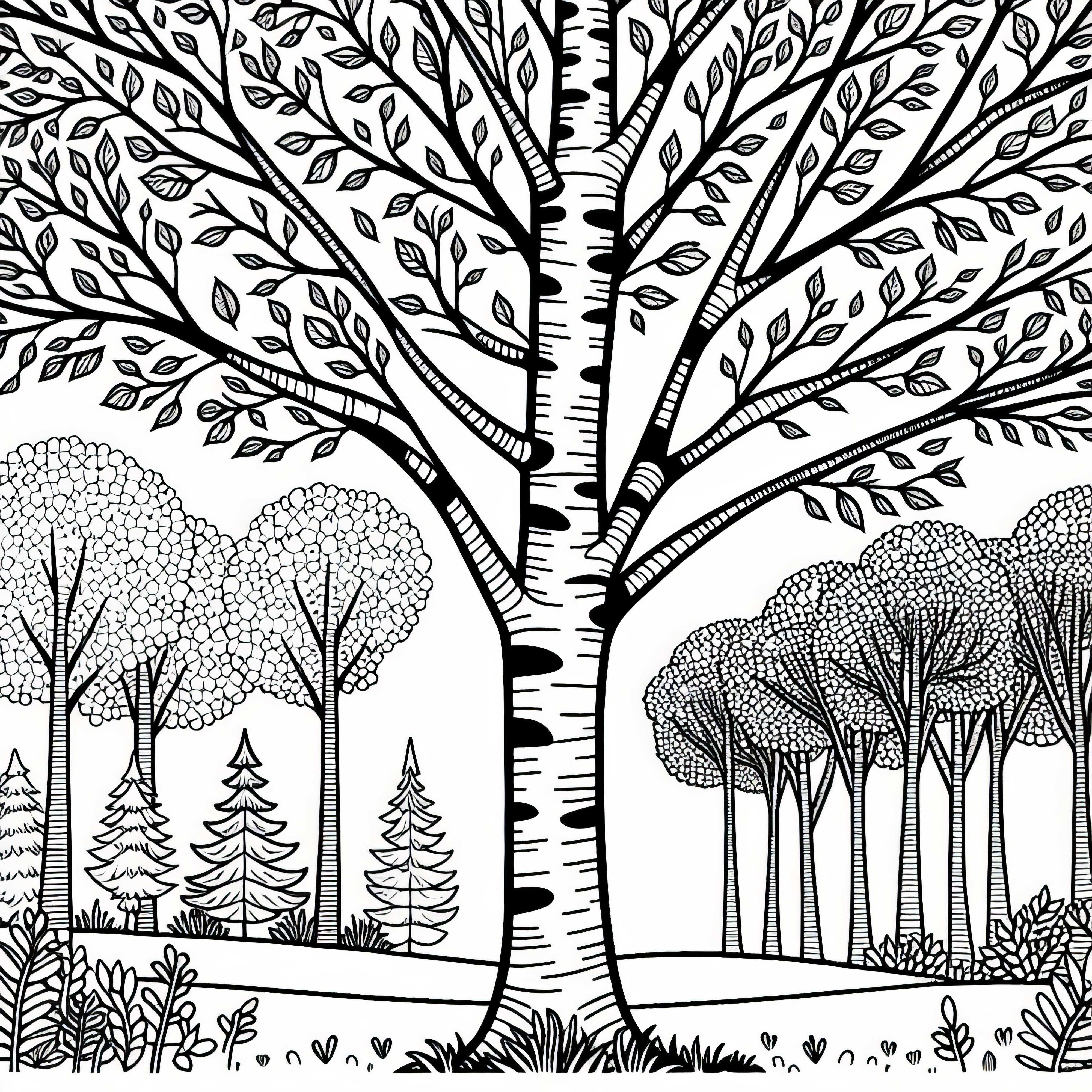 Dessin de feuillus à colorier gratuit