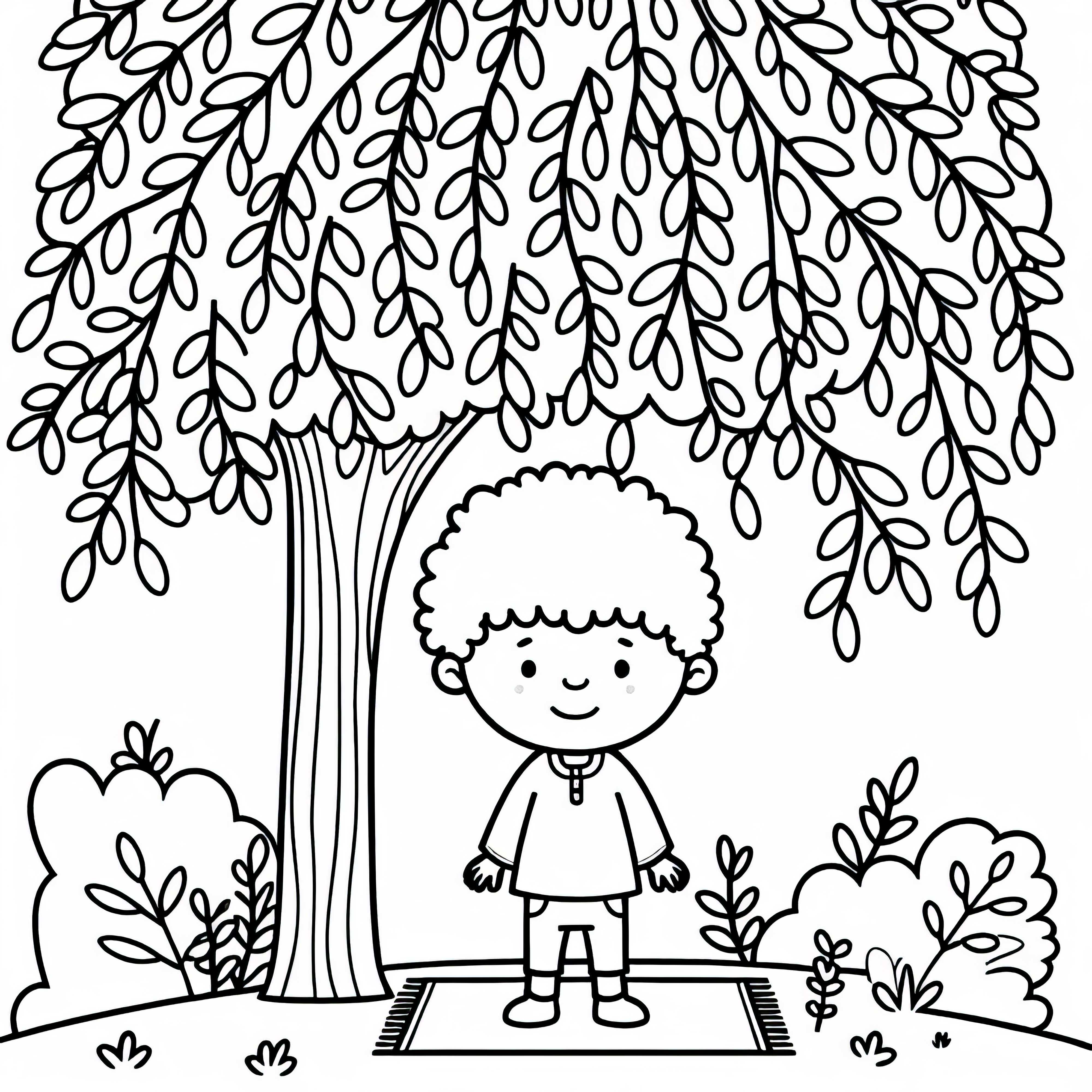 L'enfant se tient sous le livre - Dessin à colorier gratuit