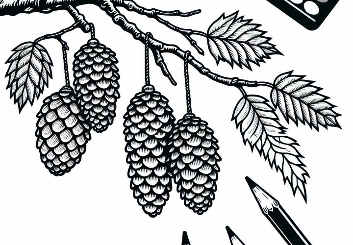 Desenho para colorir de pinhas gratuitamente