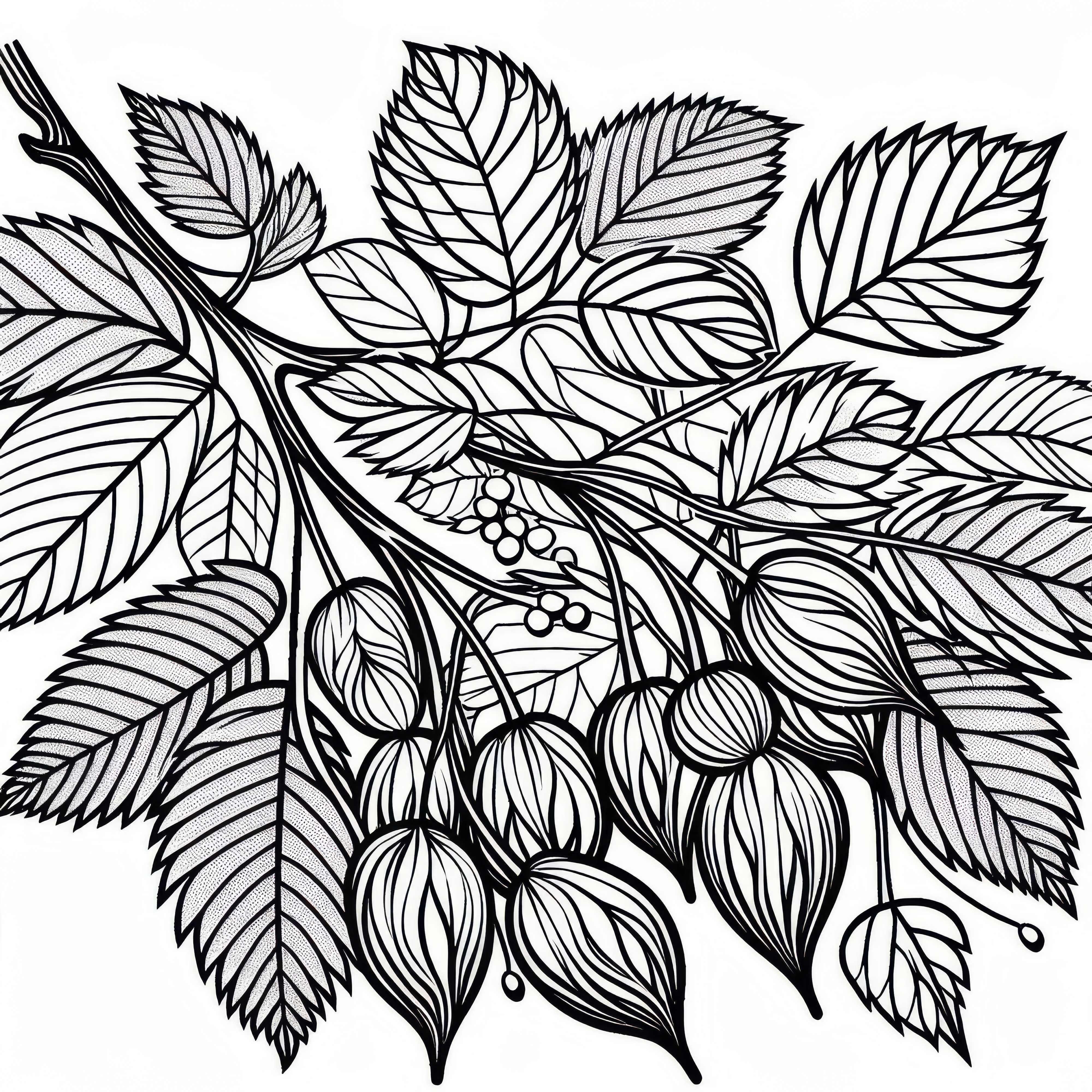 Fruits on Hornbeam - Free Coloring Page