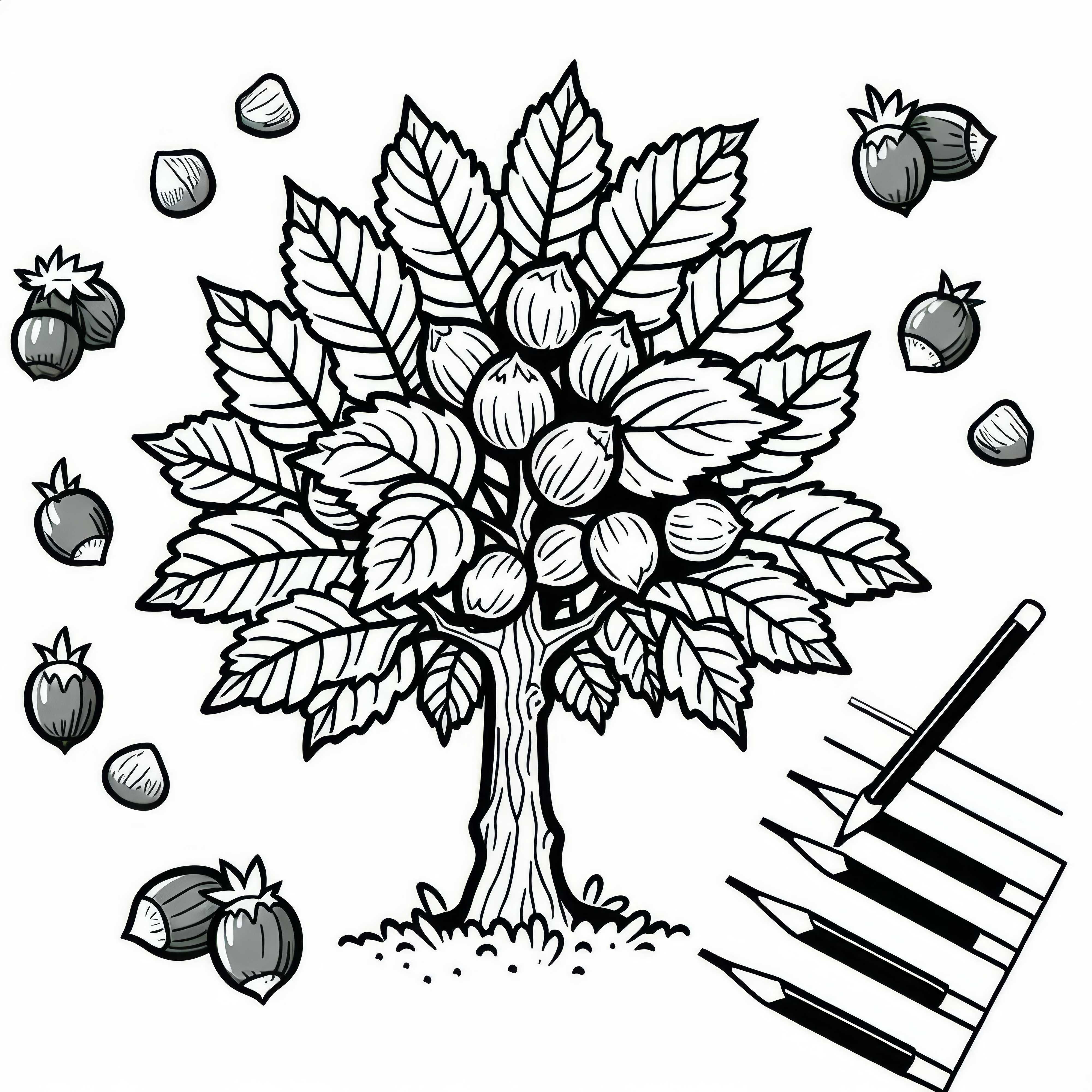 Image à colorier de noisetier gratuit