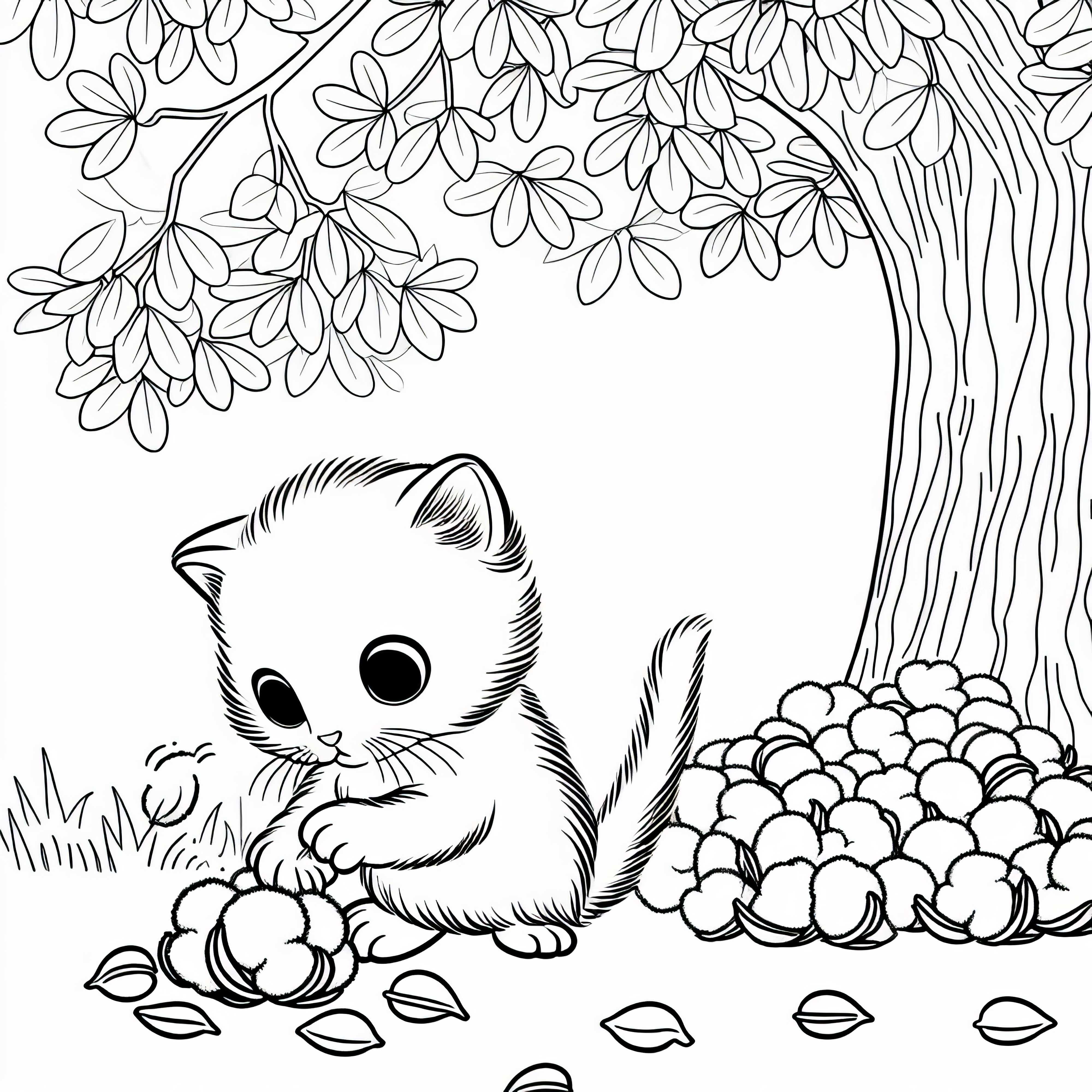 Chatons et graines de coton sur un peuplier - Dessin à colorier gratuit