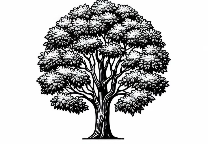 Laubbaum Ausmalbild Kostenlos