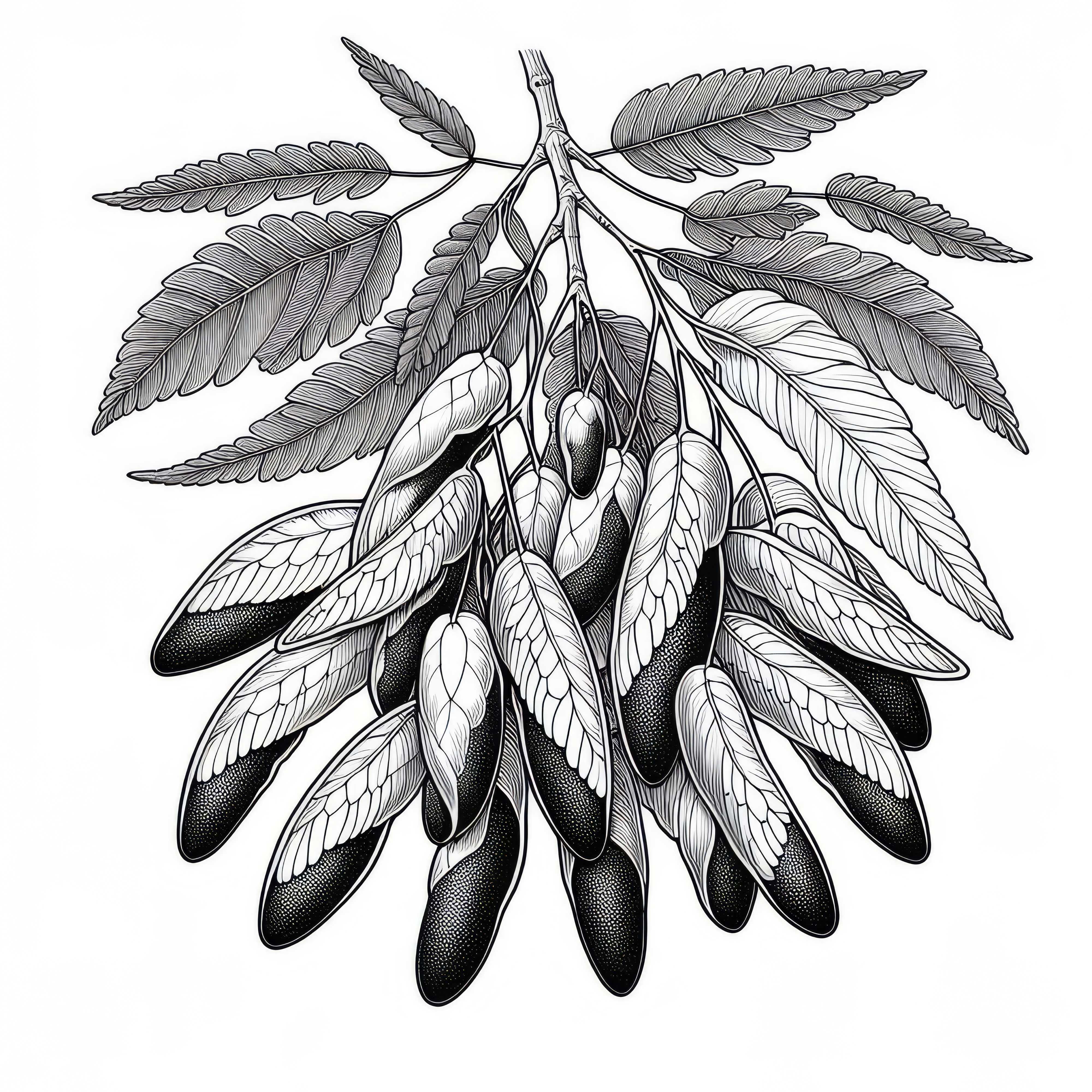 Fruits ailés sur orme - Dessin à colorier à télécharger gratuitement