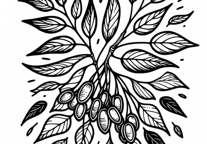 평면 날개 씨앗이 있는 진달래 색칠공부 무료