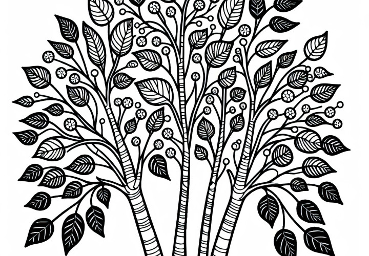 Imagem para colorir de uma álamo tremedor – Gratuita para download