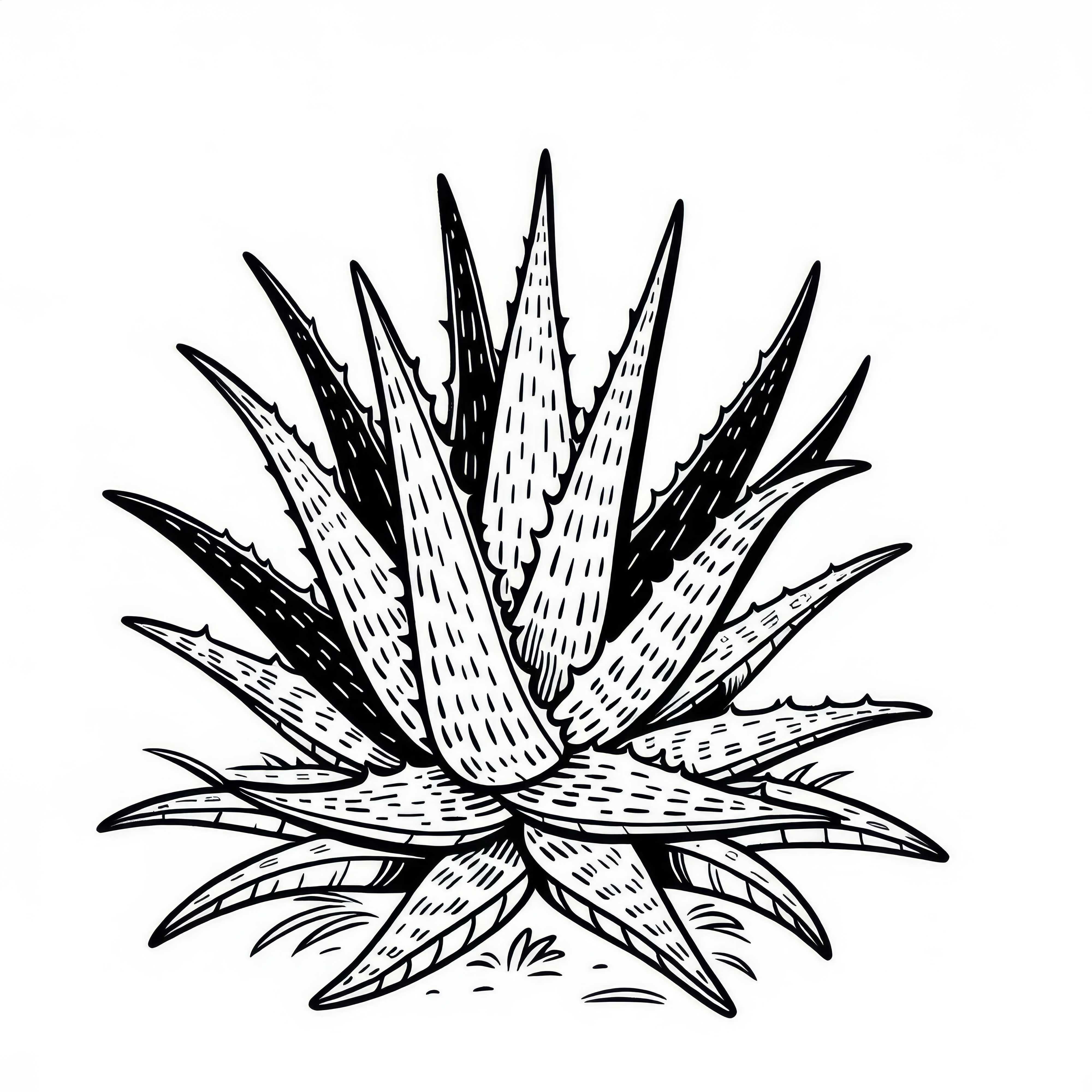 Δωρεάν σχέδιο ζωγραφικής αλόης: Υψηλής ποιότητας εικόνα ζωγραφικής ενός φυτού Δωρεάν πρότυπο ζωγραφικής Aloe: Υψηλής ποιότητας εικόνα προς χρωμάτισμα ενός φυτού