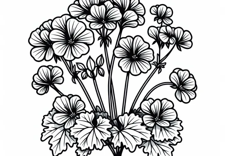 Geranie Ausmalbild Kostenlos Download