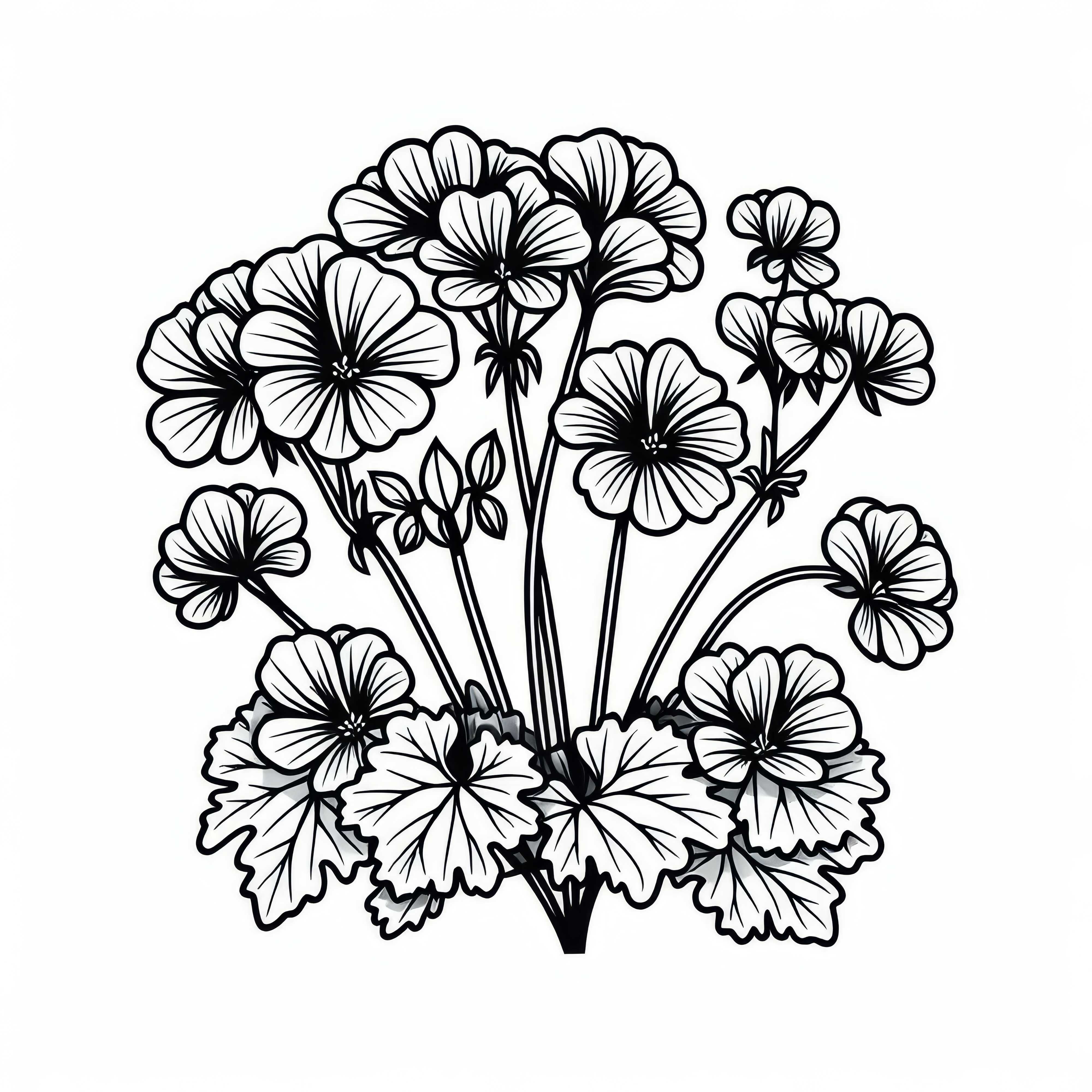 Geranium omalovací obrázek Zdarma ke stažení