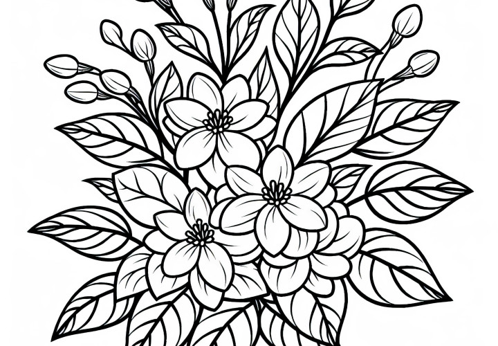 ジャスミンの塗り絵を無料でダウンロード - 創造的に