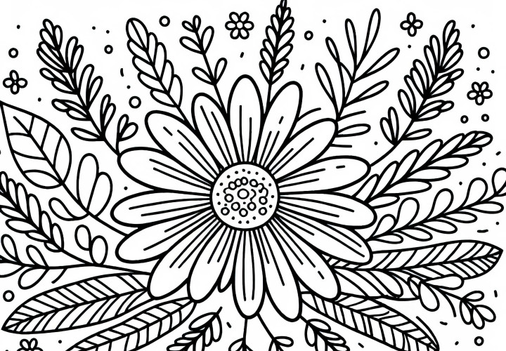 Free coloring page of a daisy for creative hours