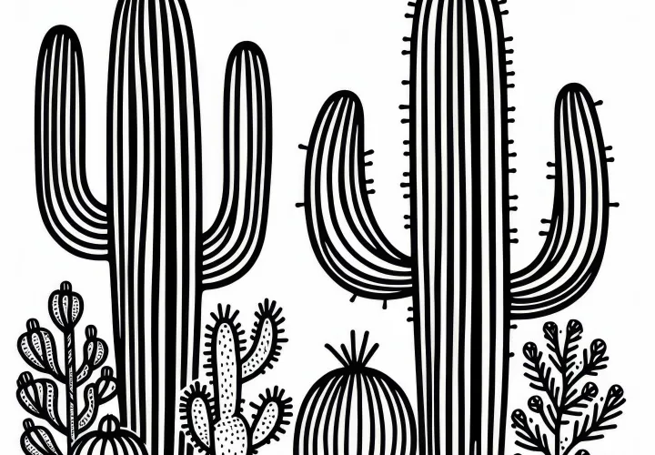 Saguaro Malvorlage Kostenlos